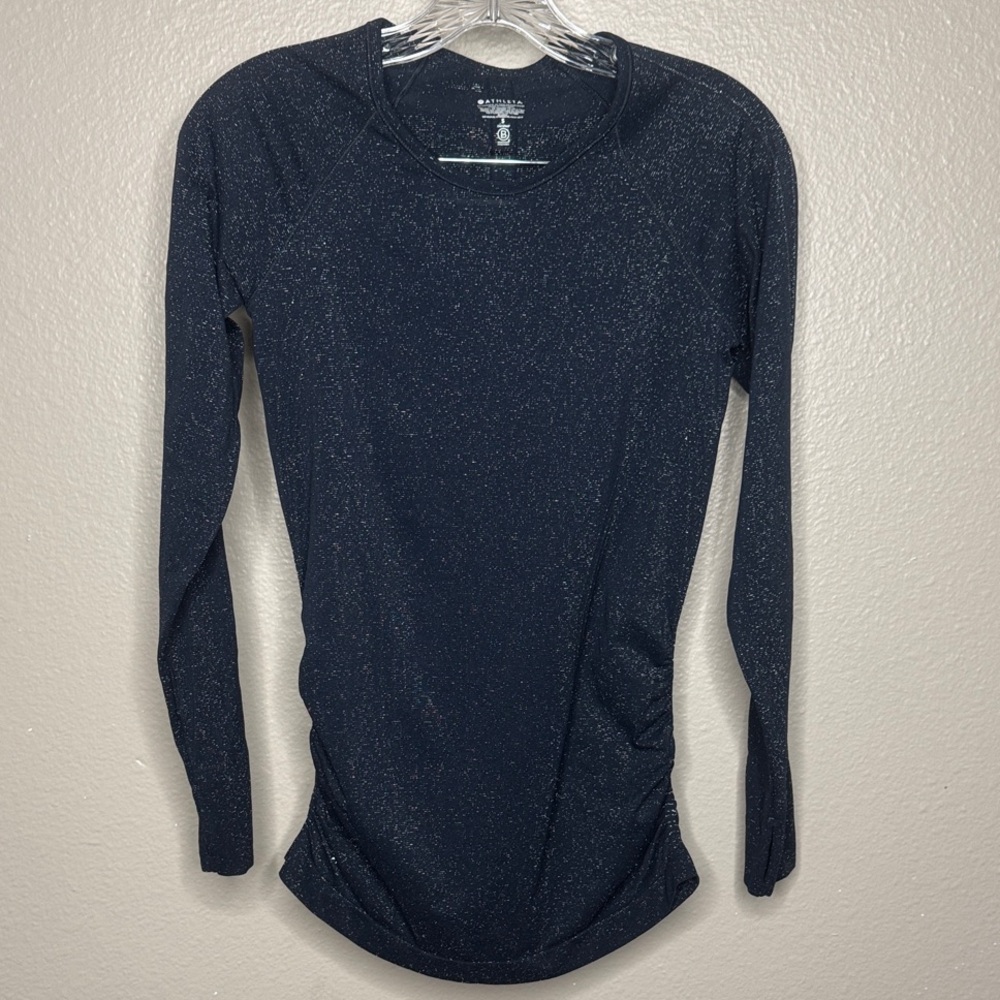 Athleta Blue Sparkle Long Sleeve Activewear Top Women’s Size Small